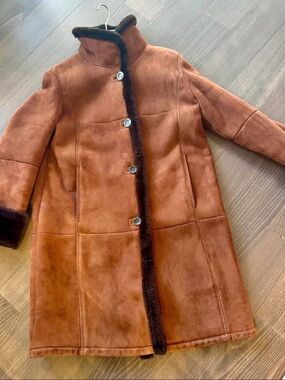 Christ Leather genuine shearling coat